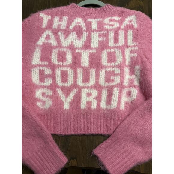 Awful of cough syrup! Women's Knitted Cropped Bolero Sweater Cardigan, - Picture 5 of 6